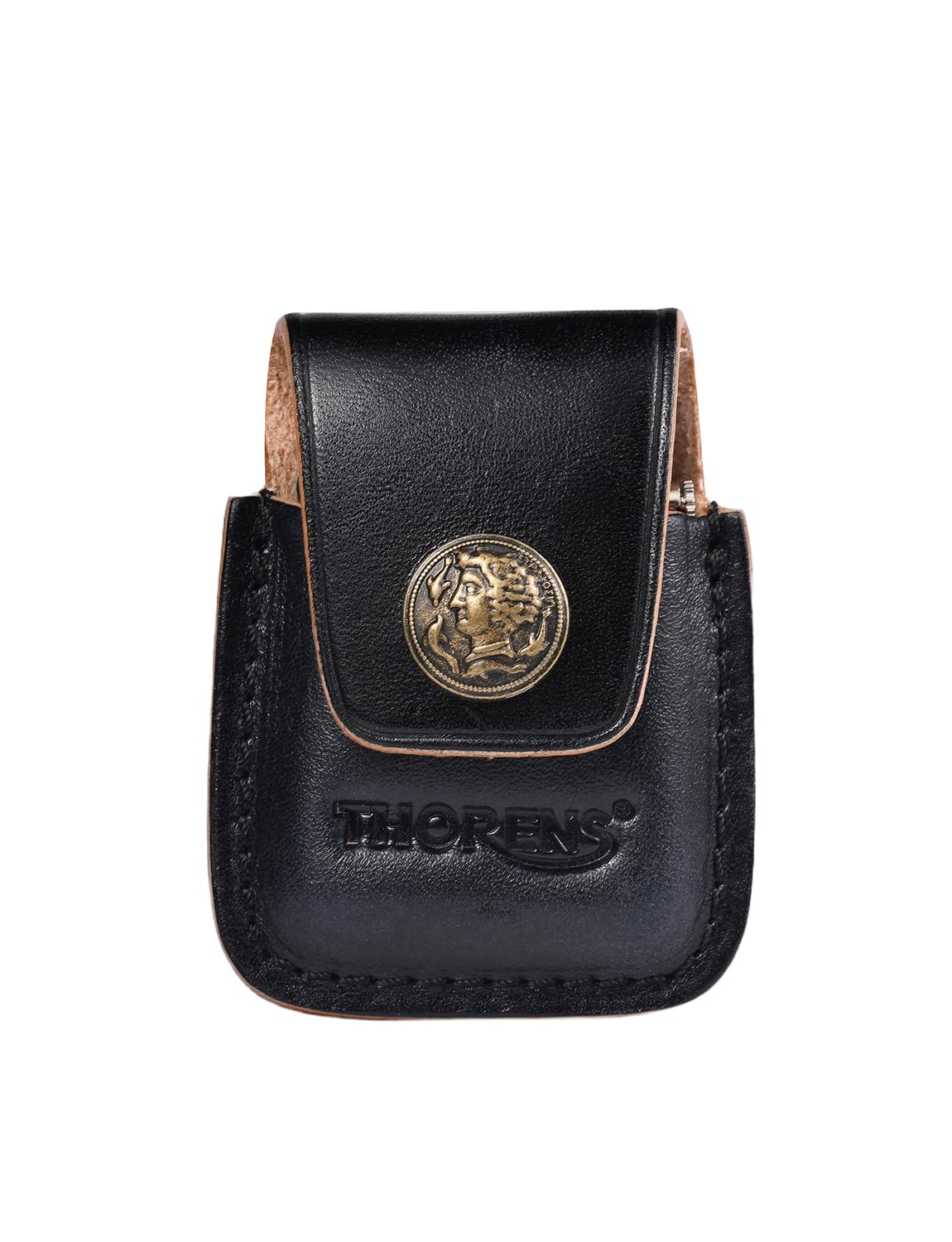 Thorens Lighter Accessory - Handcrafted Premium Leather Lighter Case - Charcoal Black
