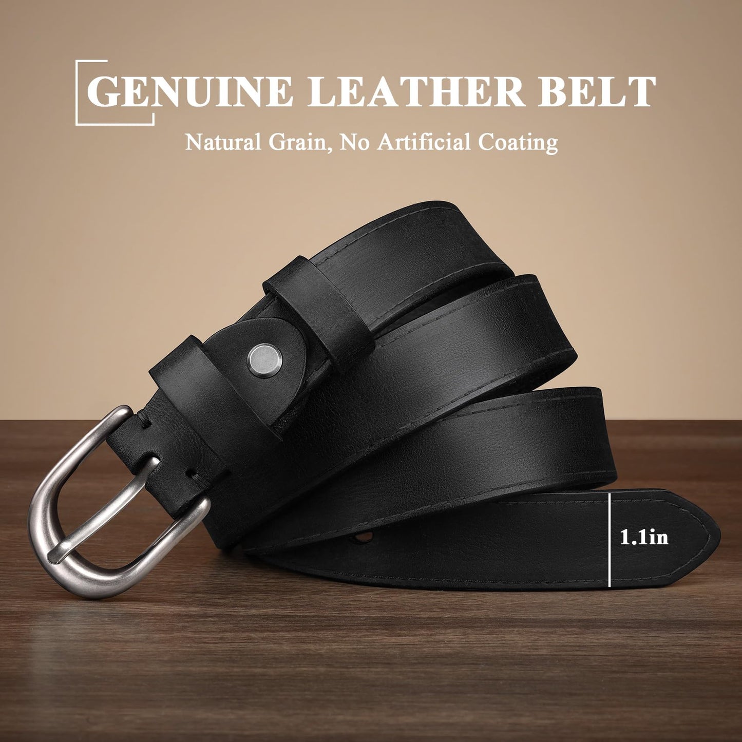 Bekelt Genuine Leather Belt for Women with Gold/Silver Buckle Women's Full Grain Leather Waist Belt for Jeans Dresses Pants