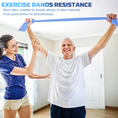 5 Pcs Resistance Bands, Professional Exercise Bands Elastic Stretch Bands for Fitness Yoga Pilates Stretching Strength Training, Workout Bands for Women and Men Home Gym