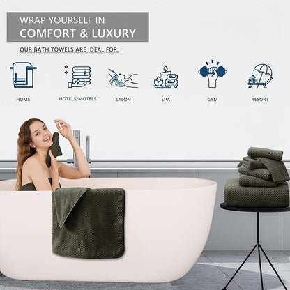 Extra Large Bath Towel Set of 4, Oversized Bath Sheet Super Soft Highly