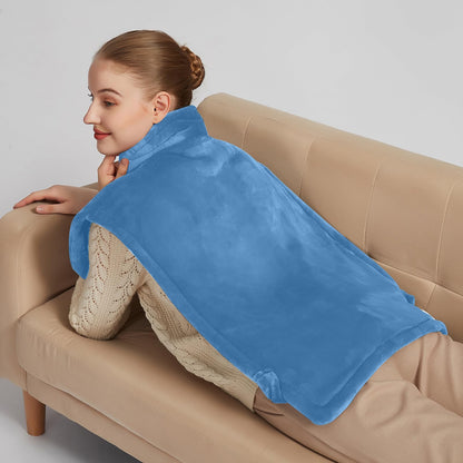 Ruqiji 17''x33'' XXXL King Size Heating Pad with 120 Minutes Auto Shut Off&6 Temperature Settings, Flannel Electric Heating Pad/Pain Relief for Back/Neck/Shoulders/Menstrual Pain/Leg Cramp (Dark Blue)
