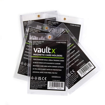 Vault X Magnetic Card Holder 35pt (5 Pack), Clear One Touch Hard Cases, UV Protection, for Trading Cards