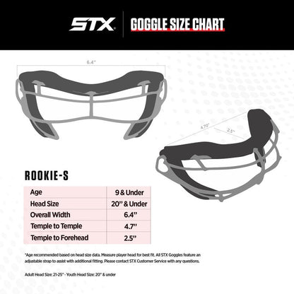 STX Lacrosse Rookie-S Youth Goggle, Punch