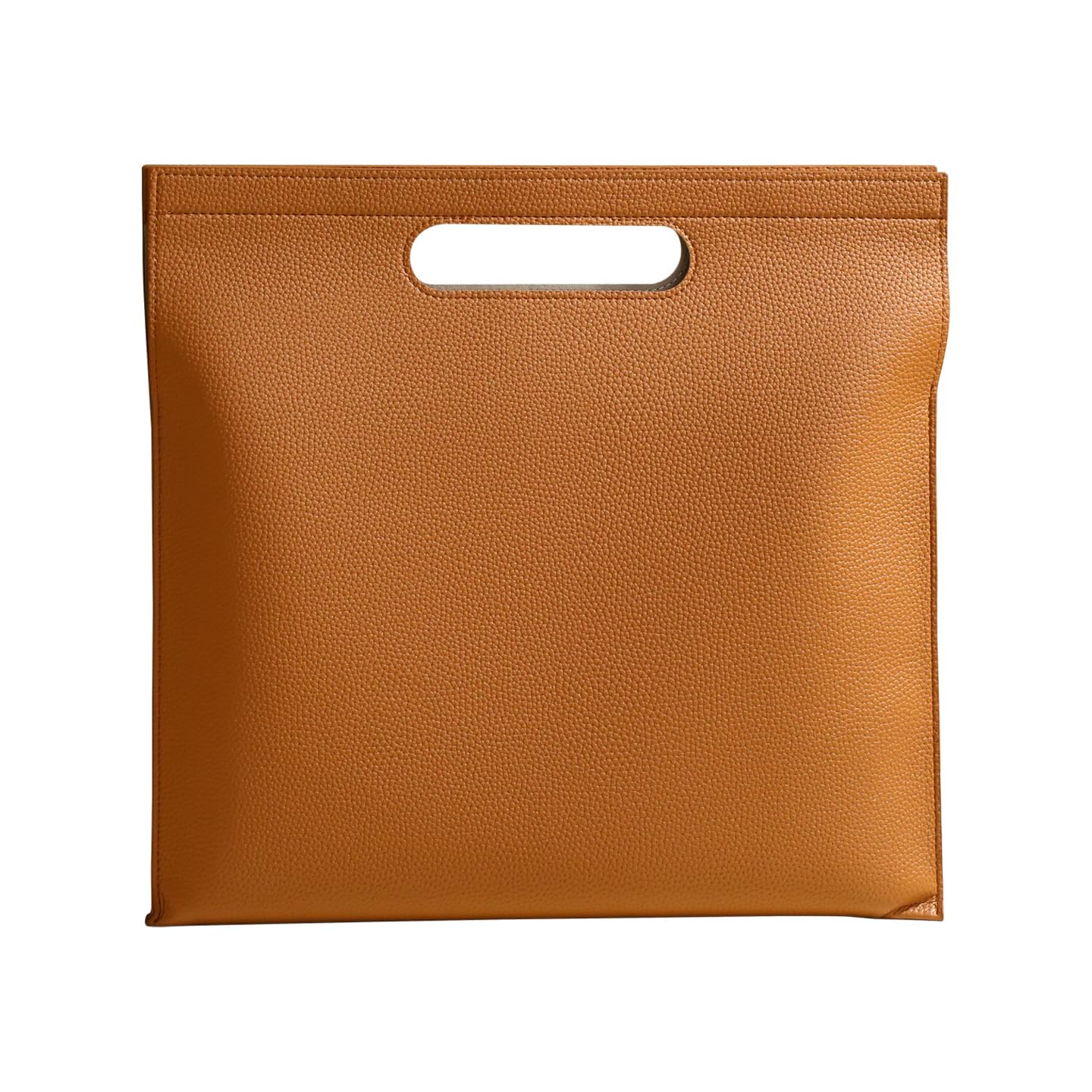 Premium PU Leather Waterproof File Folder & File Jackets & File Pockets Easy to Clean Document Organizer, Multi-Color Options, 13.34x12.56in, Ideal for Students & Professionals(Brown)