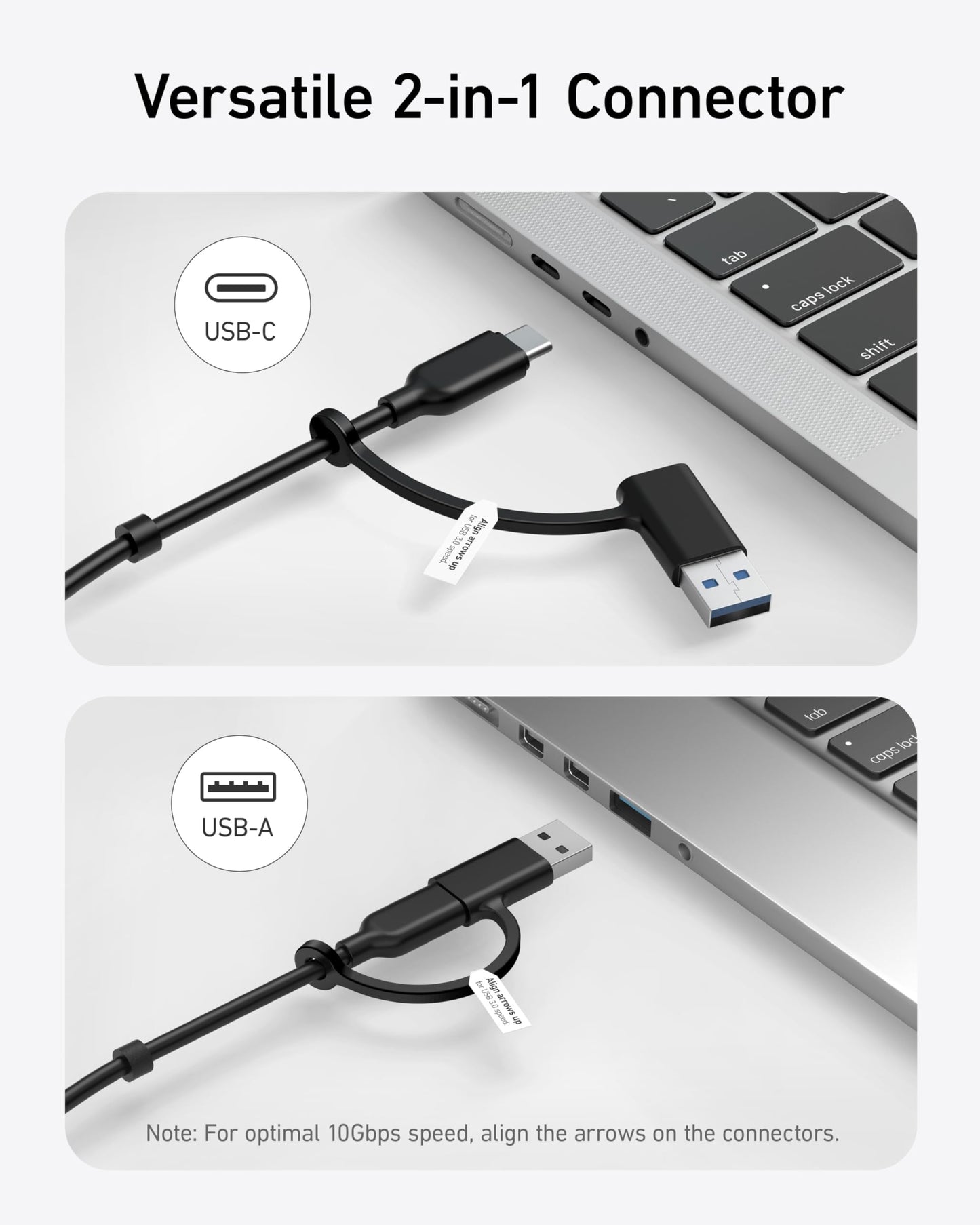 Anker USB C Hub, 8-in-1 5Gbps Data Hub, USB Splitter with 3 USBA and 4 USBC Ports, 100W PD-in, 2-in-1 USB-Connector, for Laptop, MacBook, iPad and More (45W Adapter Included)