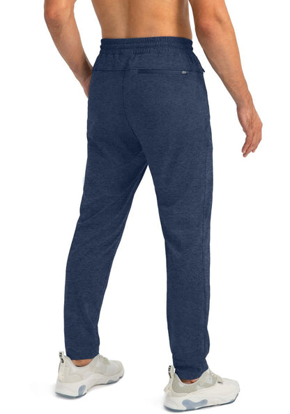 G Gradual Men's Sweatpants with Zipper Pockets Tapered Joggers for Men Athletic Pants for Workout, Jogging, Running (Heathered Academy Blue, X-Large)