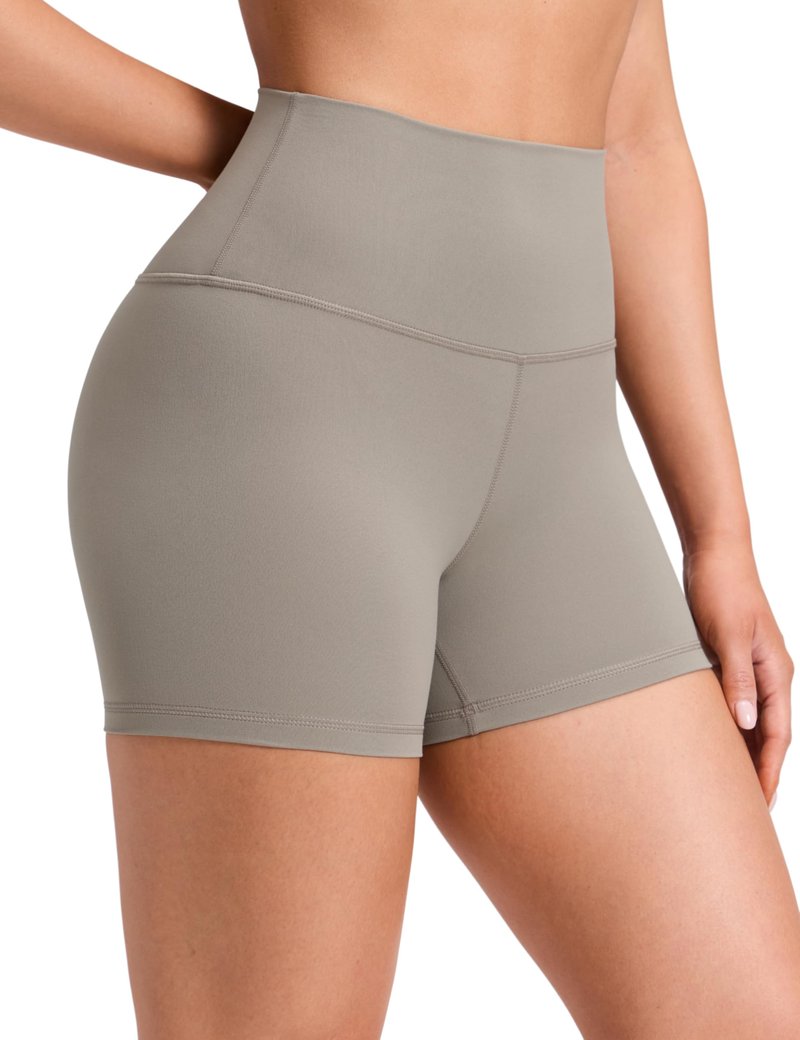 CRZ YOGA Butterluxe Biker Shorts 4'' - High Waisted Booty Workout Volleyball Yoga Womens Spandex Warm Ash Grey Small