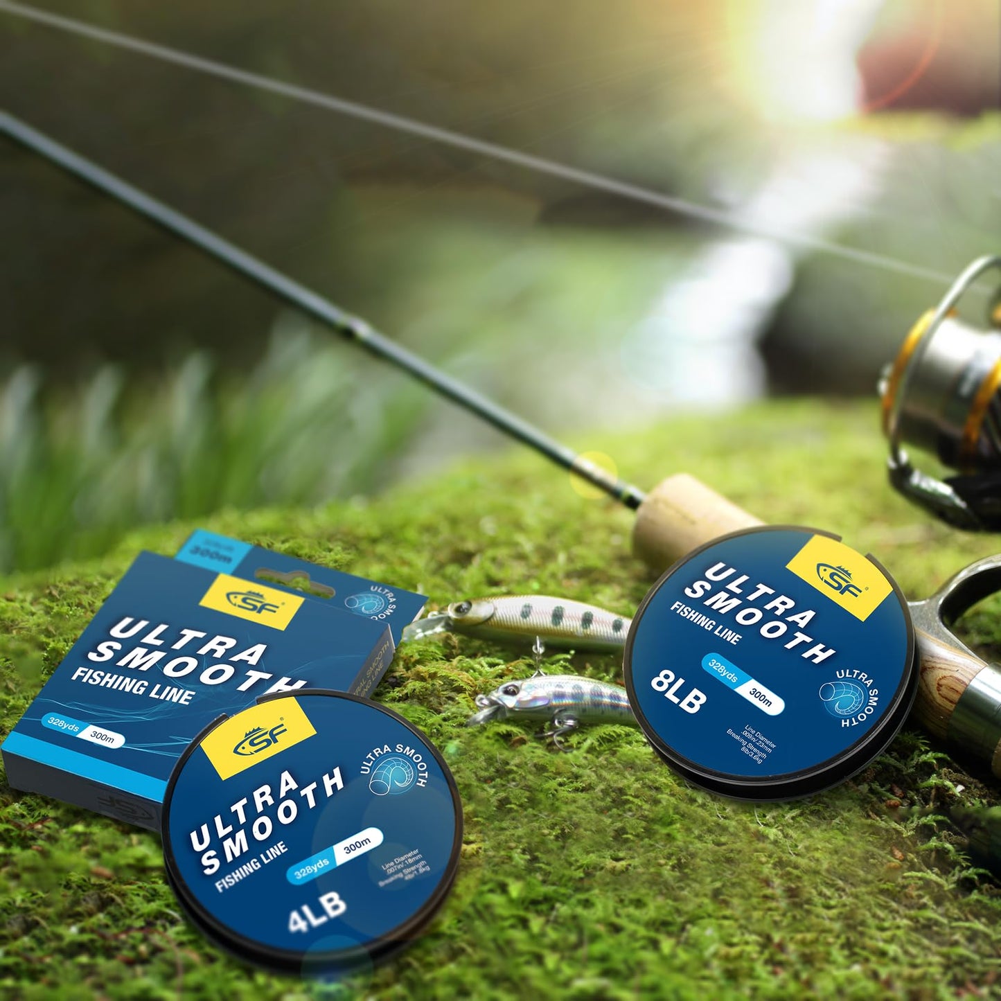SF 8LB/3.6KG Ultra Smooth Monofilament Fishing Line with Spool Mono String Clear Nylon Invisible Fishing Wire 330YDS 0.23MM