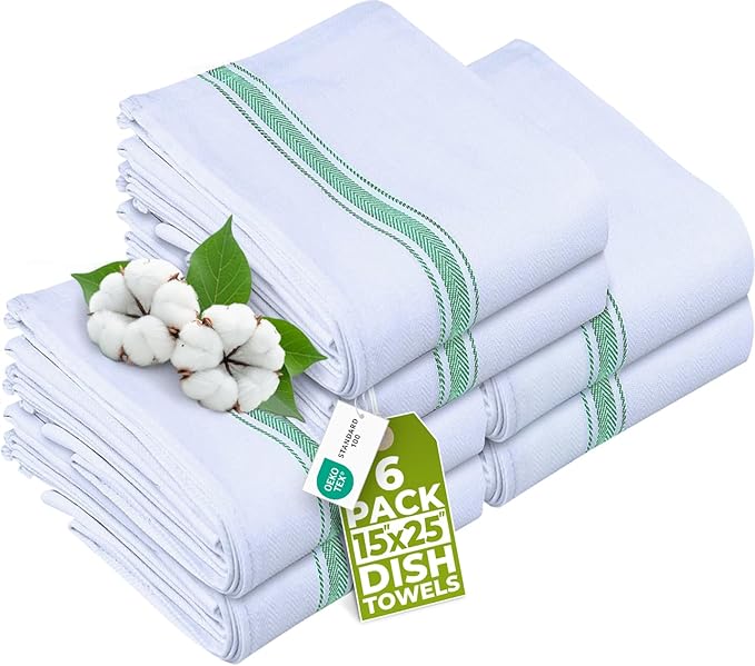 Utopia Towels Green Dish Towels 100% Ring Spun Cotton Highly Absorbent &