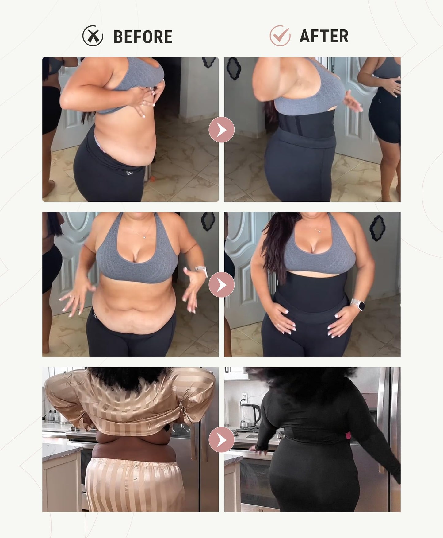 FeelinGirl Waist Trainer for Women Trimmer Belt Waist Cincher Tummy Wrap Plus Size Body Shaper (One Size, Black)