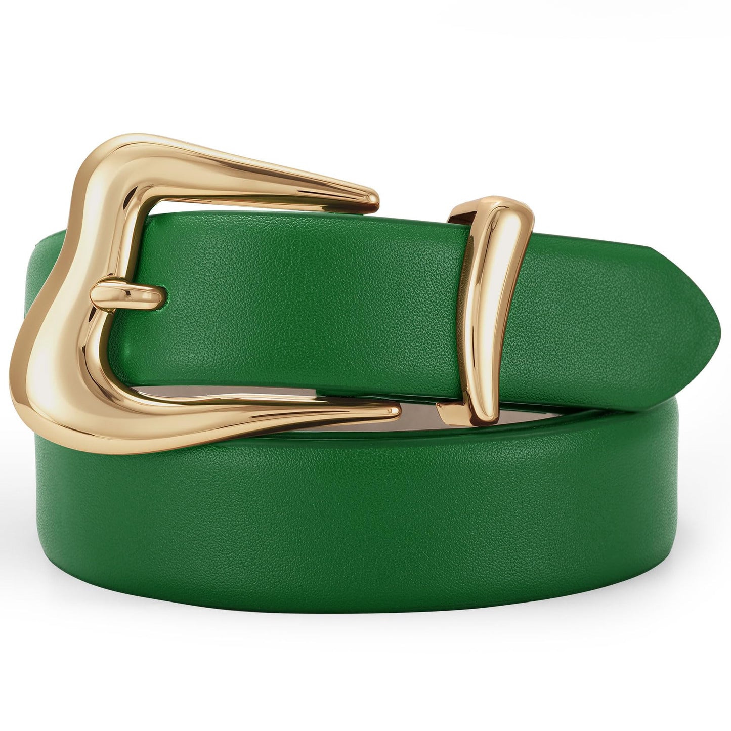 TRIWORKS Women's Belts for Jeans Pants Gold Buckle Fashion Waist Belts for Ladies Leather Belts