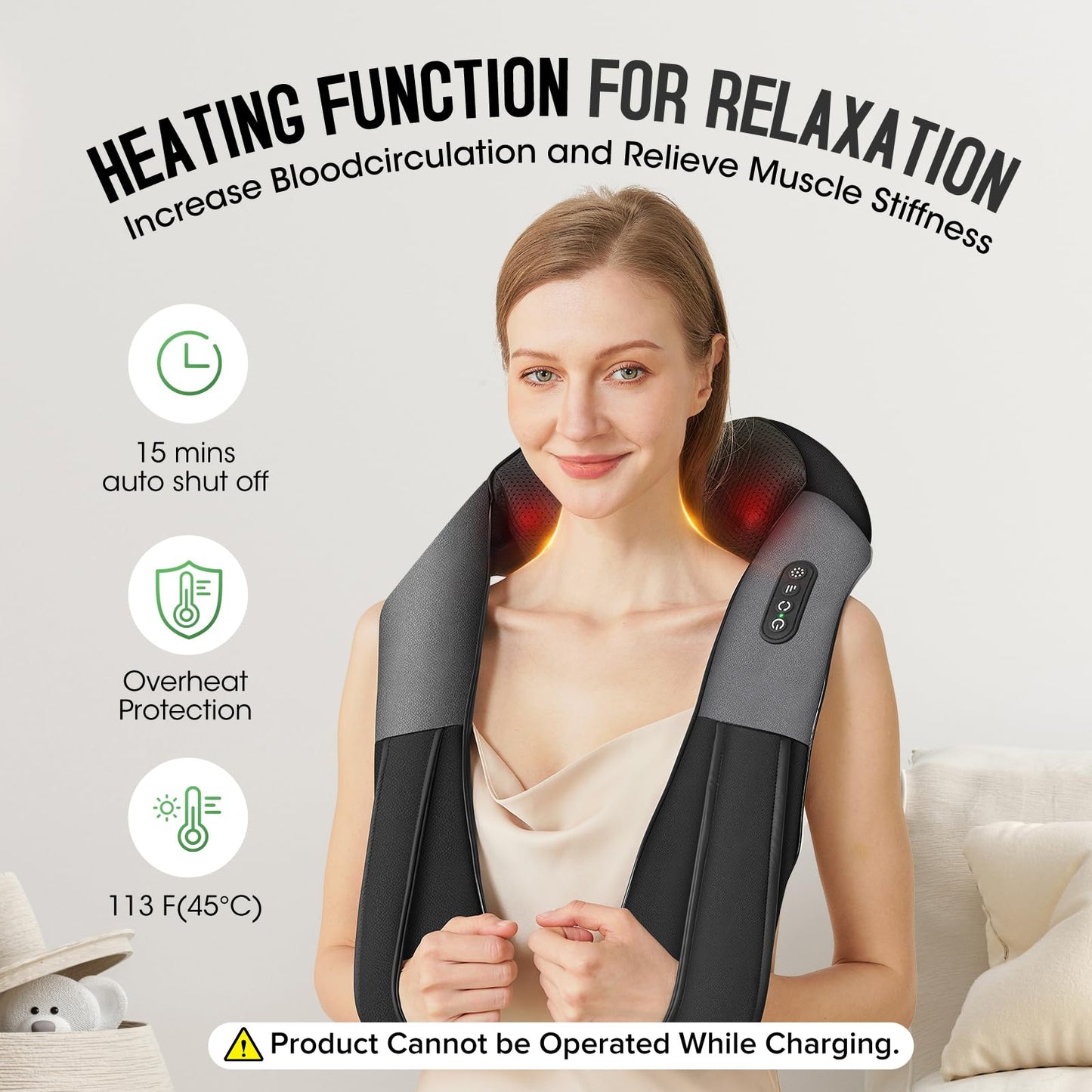 AERLANG Fathers Day Dad Gifts Neck Massger,Shiatsu Neck and Back Massager with Heating Neck and Shoulder Massager Deep Kneading Pillow for Massage Home Office Car Use Gifts for Women Men Dad Mom