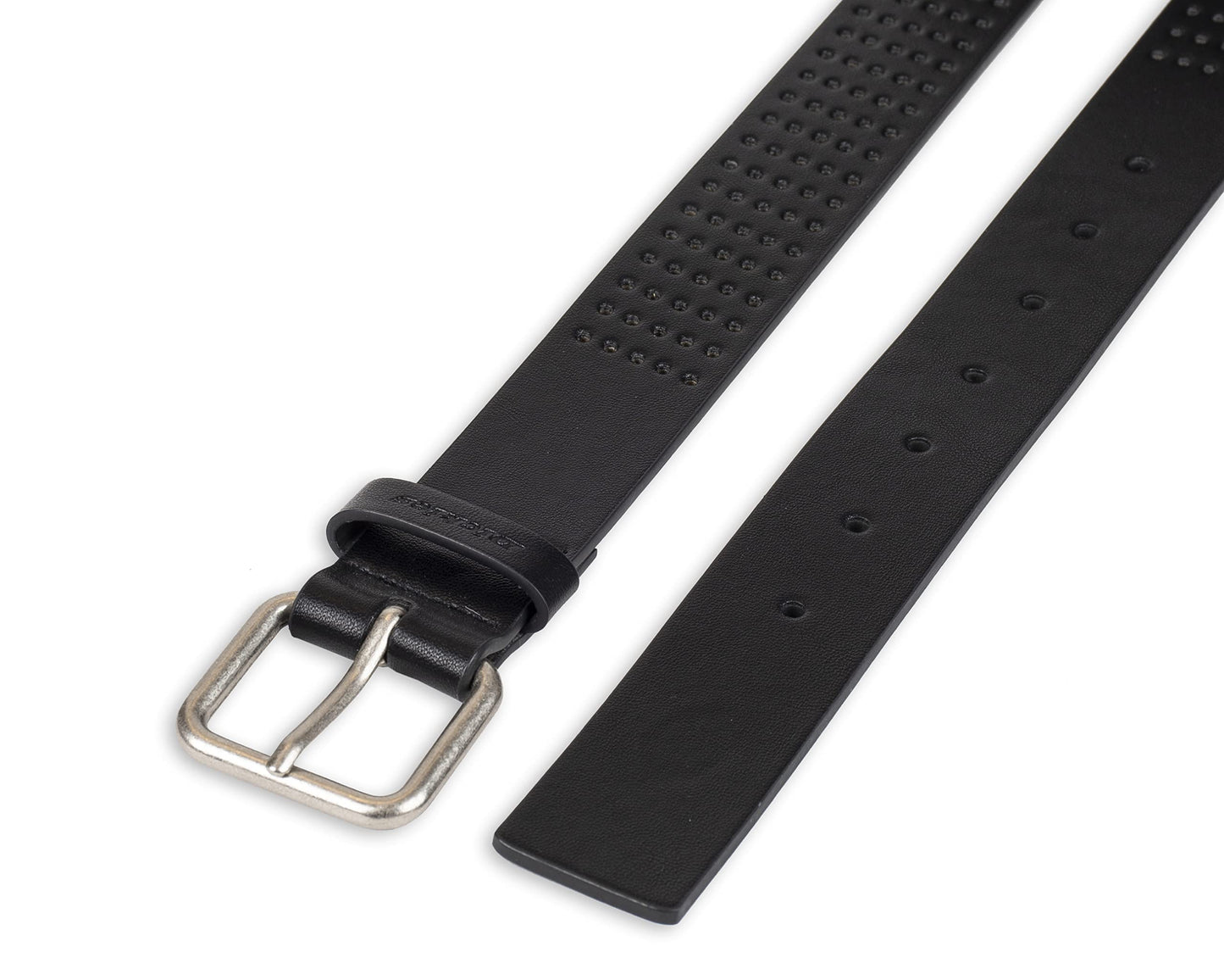 Dickies Women's Square Harness Buckle Multi-Perforated Casual Belt, Black Perforated, Medium