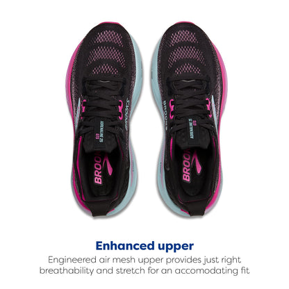 Brooks Women’s Adrenaline GTS 25 Supportive Running & Walking Shoe - Black/Cyber Pink/Iced Aqua - 8 Medium