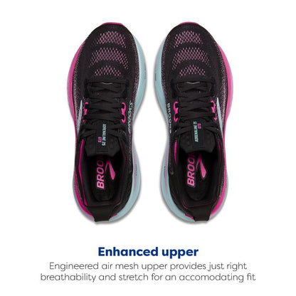 Brooks Women’s Adrenaline GTS 25 Supportive Running & Walking Shoe - Black/Cyber Pink/Iced Aqua - 7.5 Medium
