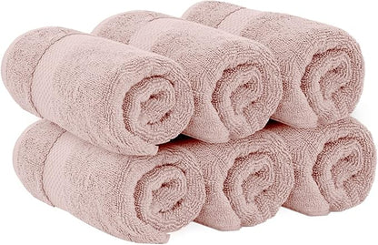 White Classic Luxury Pink Hand Towels