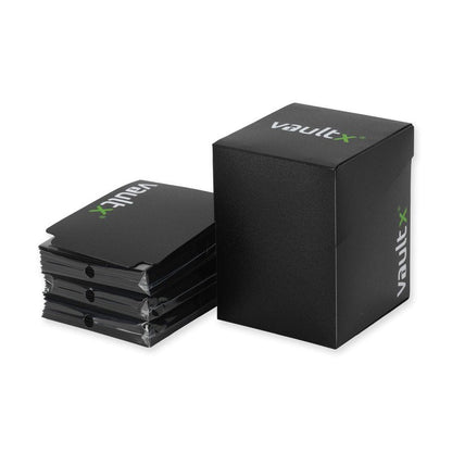 Vault X Large Standard Deck Box with 150 Black Sleeves, fits 100+ Sleeved Trading Cards (Black)