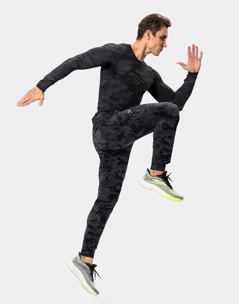 G Gradual Men's Sweatpants with Zipper Pockets Athletic Pants Traning Track Pants Joggers for Men Soccer, Running, Workout(Grey Camo,M)