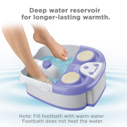 Conair Waterfall Pedicure Foot Spa Bath with Blue LED Lights, Massaging Bubbles and Massage Rollers, Blue/White