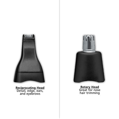 Wahl Groomsman Rechargeable Precision Trimmer for Hygienic Grooming with Rinsable, Interchangeable Heads for Eyebrows, Neckline, Nose, Ears, & Other Detailing - Model 3023284