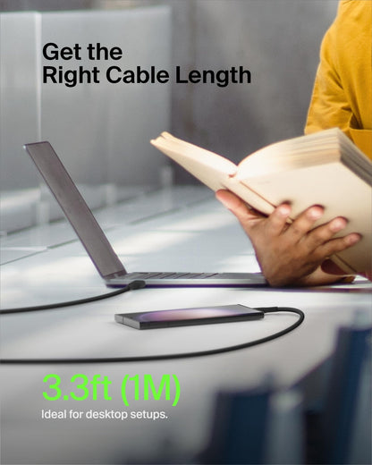 Belkin USB-C to USB-C Cable Fast Charging Cable (2M/6.6ft) for iPhone 16, iPhone 16 Pro, iPhone 16 Pro Max, Galaxy S25, S24, Note, Pixel, iPad Pro, Nintendo Switch 2, Carplay & More - Black