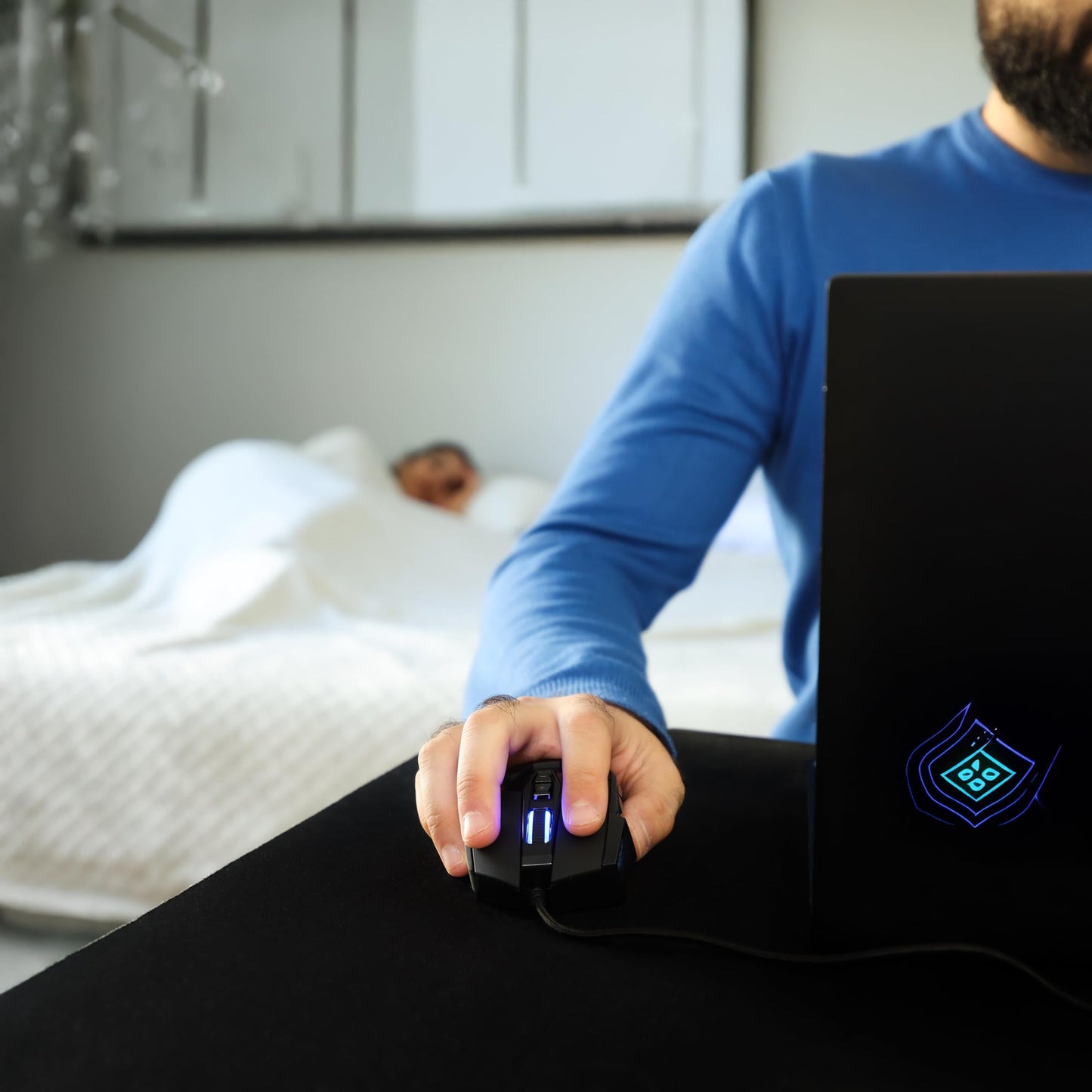 MOJO Silent Dual Mode Wireless Rechargeable Gaming Mouse - Ultra Fast Tournament Level Performance Mouse for PC Gaming w/Adjustable DPI (1000-4800), Custom Software, Macros, and More
