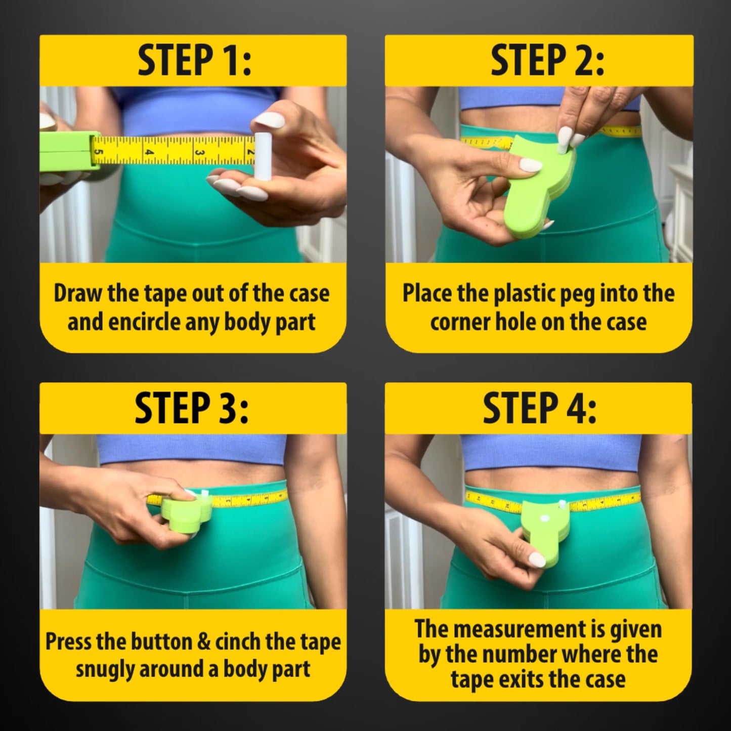 Perfect Body Tape Measure - 80 Inch Automatic Telescopic Tape Measure - Retractable Measuring Tape for Body: Waist, Hip, Bust, Arms, and More (Green - 80 inch)