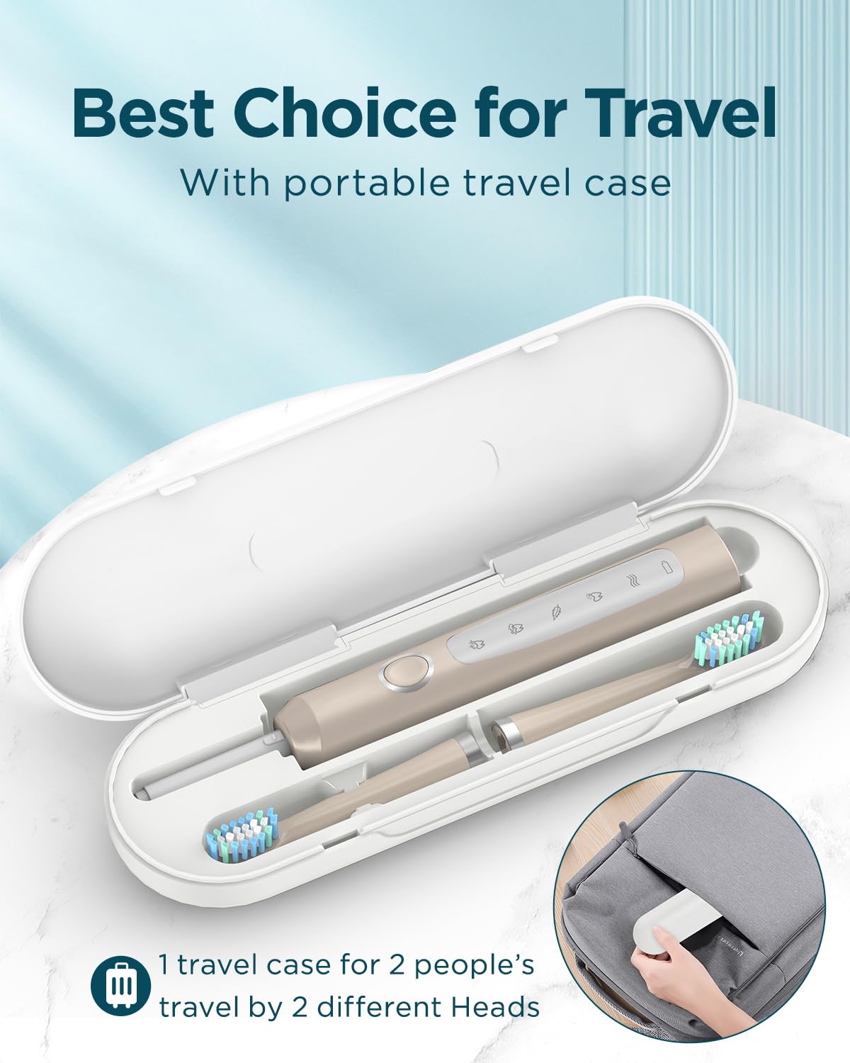 Rtauys M5 Sonic Electric Toothbrush for Adults and Kids - Rechargeable Electric Toothbrush Kids Ages 12+ and Adults with 8 Brush Heads & Travel Case, 120 Days Battery Life - Pink