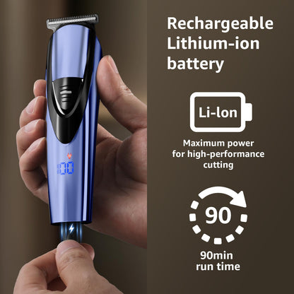 SHPAVVER Beard Trimmer for Men: Professional Barber Hair Clippers - 12-in-1 Cordless Grooming Kit - Waterproof Electric Razor with Turbo Speed & Precision Blades