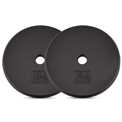 Yes4All Standard 1" Cast Iron Weight Plate - Ideal for Strength Training - Multiple Weight: 5LB to 25LB (Single & Set of 4)