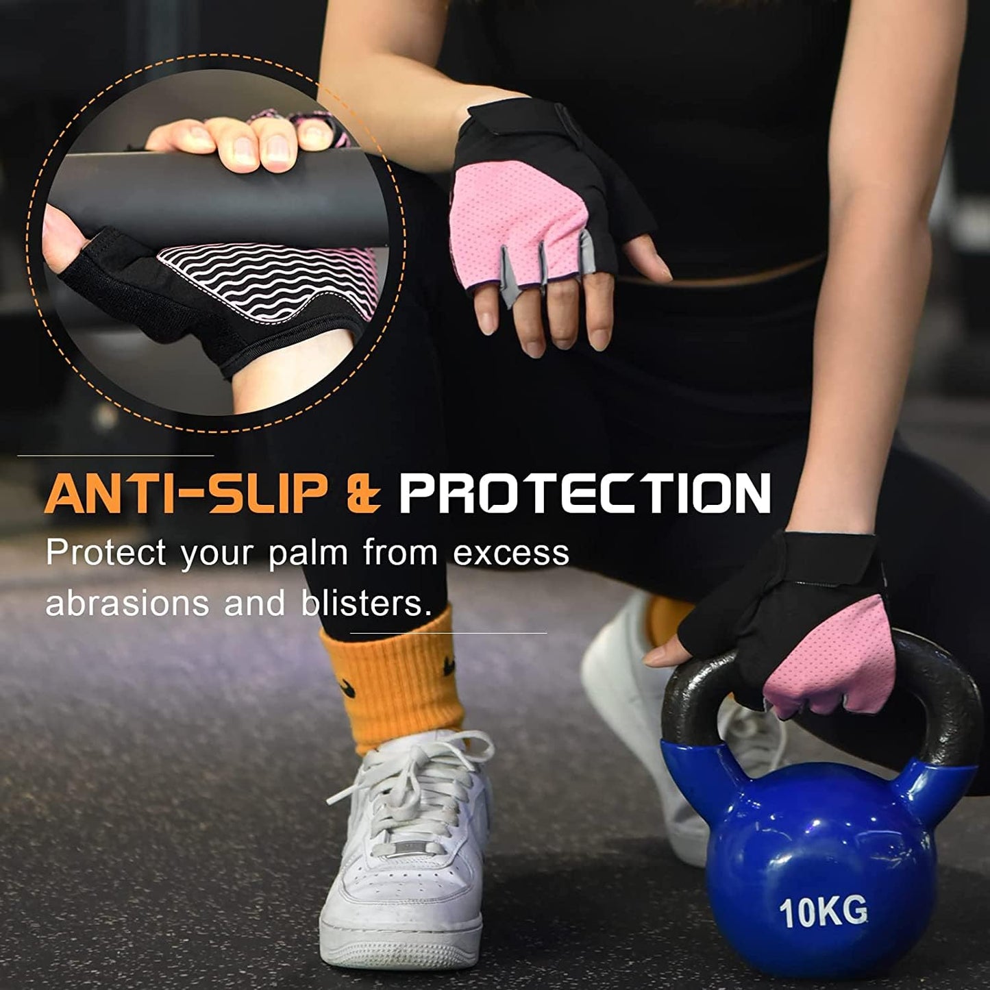Sunnex Gym Gloves - Fingerless, Breathable Workout Gloves for Weightlifting, Cycling & More