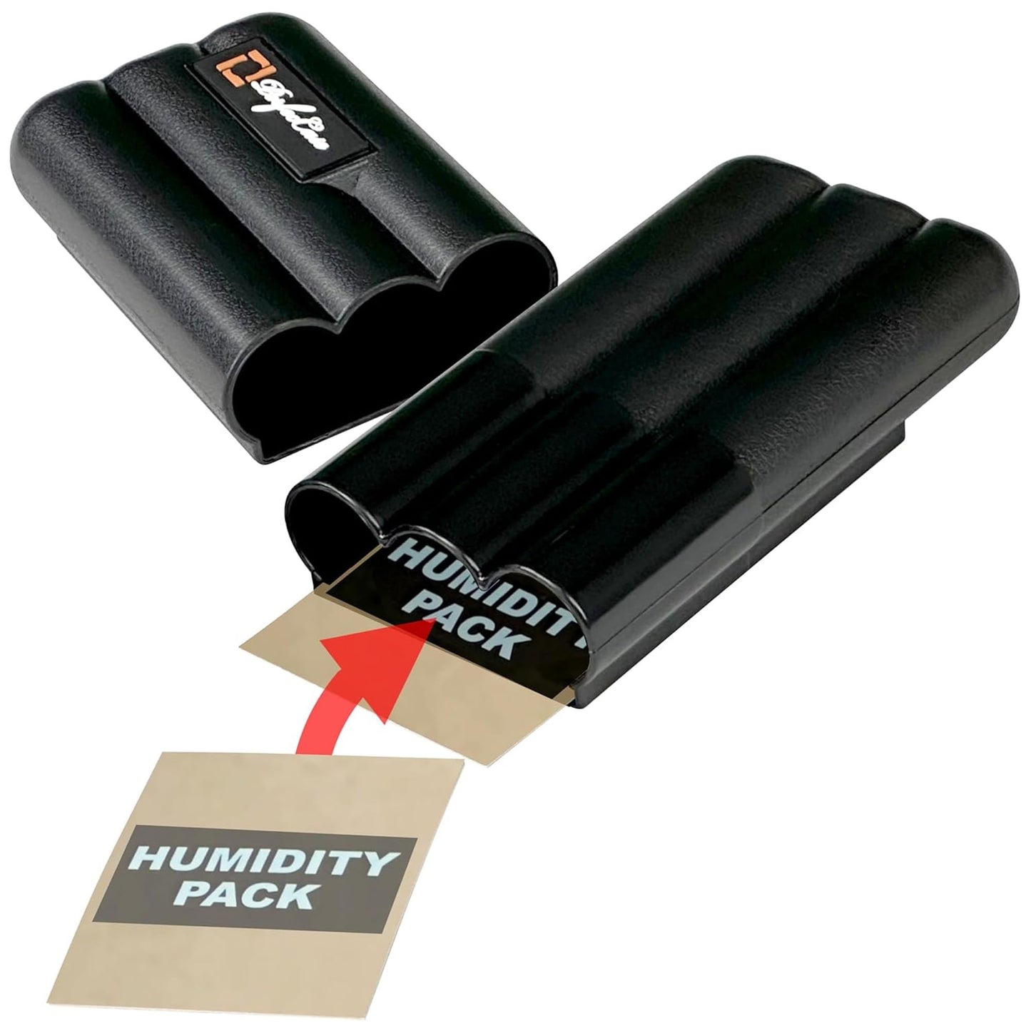 Perfec PerfecCase 3-Finger Cigar Case, Virtually Airtight Seal for Fresh, Protected Cigars, Humidifier Travel Cigar Case for Everyday Carry