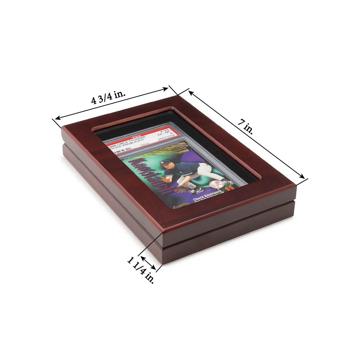 Lighthouse - Presentation Case for One Graded Trading Card Holder | VOLTERRA Box for One PSA Holder Mahogany Wood-Grain Finish (4 3/4" x 7 x 1 1/4")