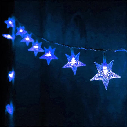 ITICdecor Star Lights Star String Lights 15 FT 30 LED Fairy Light Battery Operated Indoor&Outdoor Twinkle Christmas Lighting Bedroom Decor for Xmas Tree(Blue)