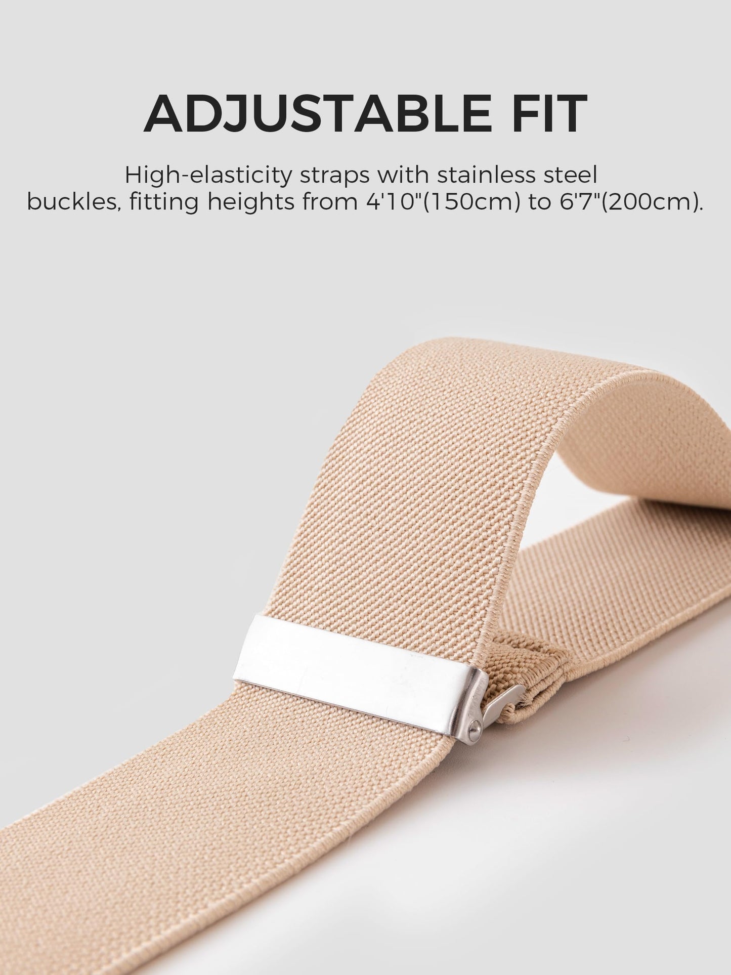 Kohentact Suspenders for Men Fully Adjustable 1.4in Y-Back Convertible End with Clips + 6 Buttons
