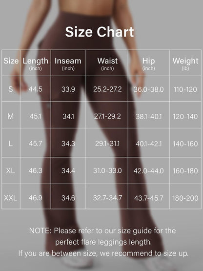 YEOREO CoreFlex Women Workout Flare Leggings with Pockets Hidden Scrunch Cargo Gym Yoga No Front Seam Leggings Chocolate S