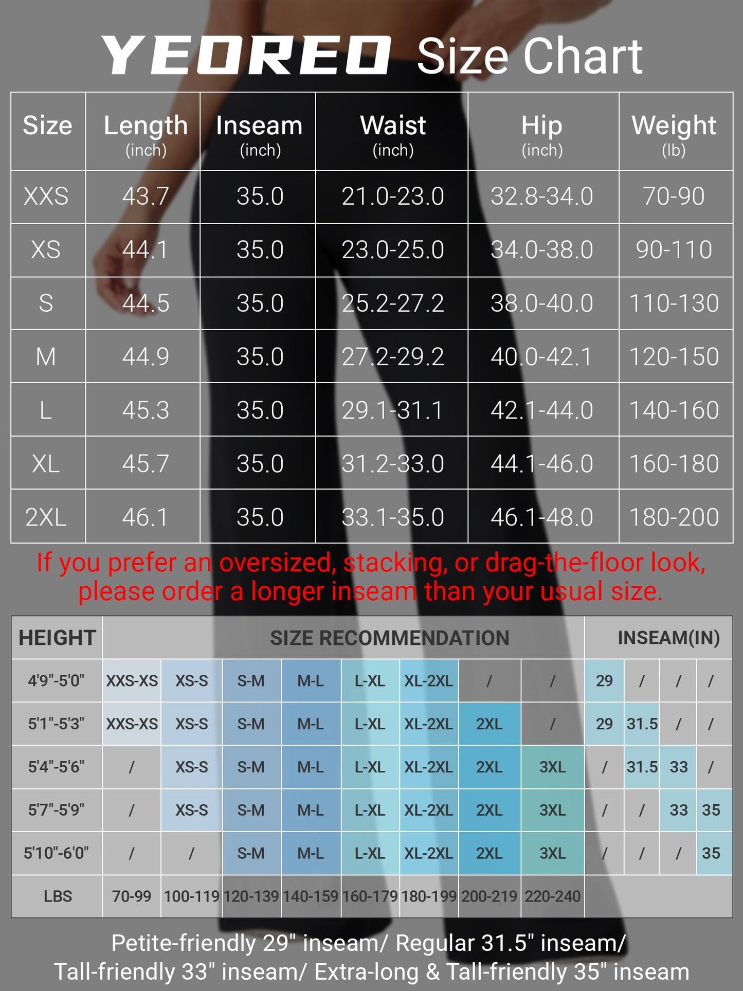 YEOREO Workout Leggings Womens No Front Seam Straight Leggings 35" High Waist Buttery Eddiy Gym Yoga Pants Red L