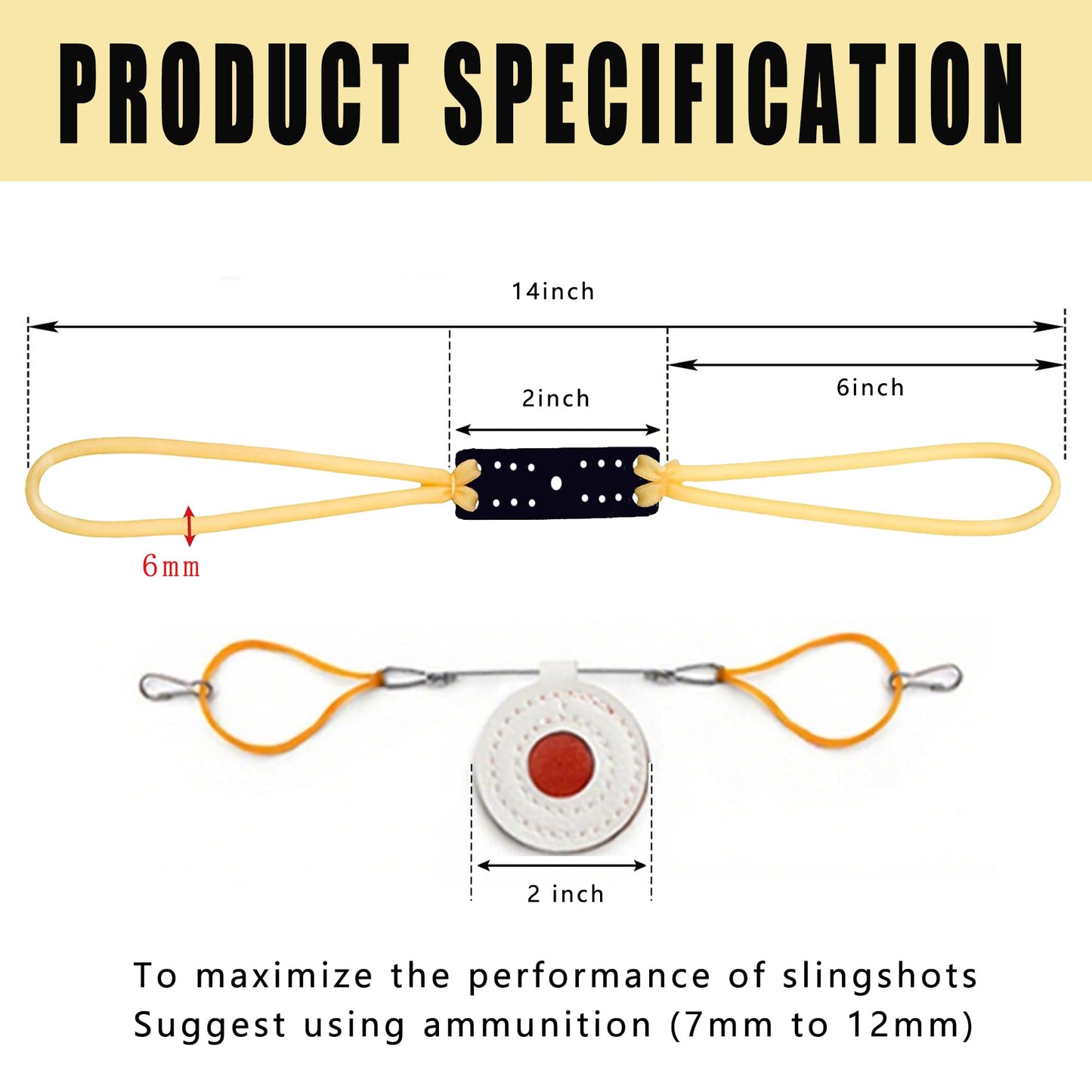 Zhoryengar 10Pcs Slingshot Replacement Bands Heavy Pull Slingshot Tubular Rubber Bands for Hunting Catapults Outdoor Shooting