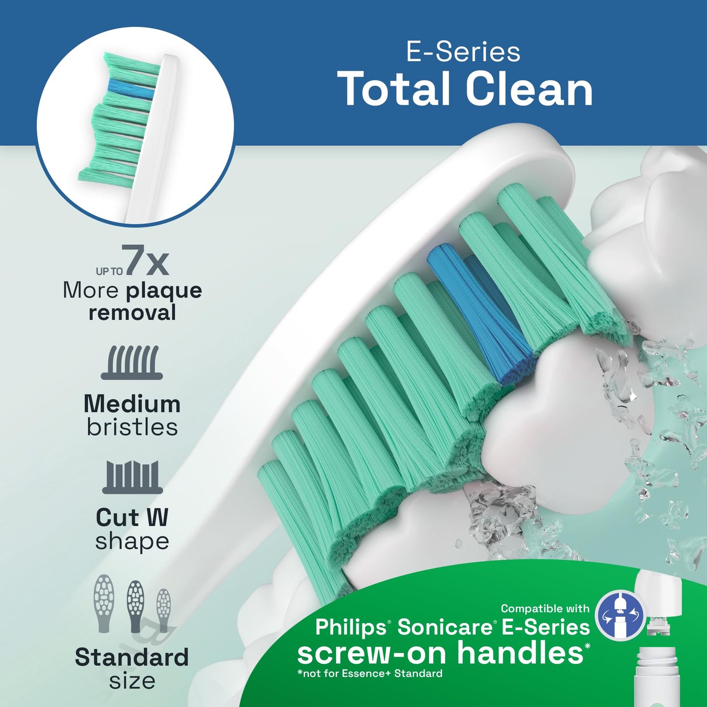 Brushmo e-Series Electric Sonic Toothbrush - Rechargeable Screw-On Electronic Tooth Brush for Adults with 3 Modes & Timer - IPX7 Waterproof, Long-Lasting Battery & Wireless Charging Base - White