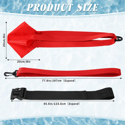 Leyndo 2 Sets Swim Parachute Swim Resistance Belt Strength Training Equipment Exerciser with Elastic Tether and Drag Parachute Exerciser Belts for Stationary Resistance Training