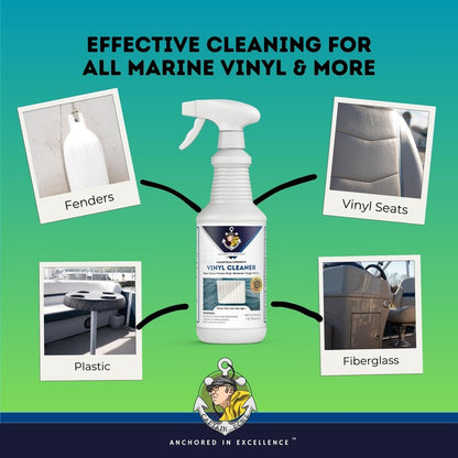 Captain Don's Industrial Strength Boat Cleaner, 32 OZ - Vinyl Boat Seat Cleaner, Boat Upholstery Cleaner, Boat Cleaning Supplies, Boat Carpet Cleaner, Deep Cleans Boat Vinyl & Removes Tough Stains
