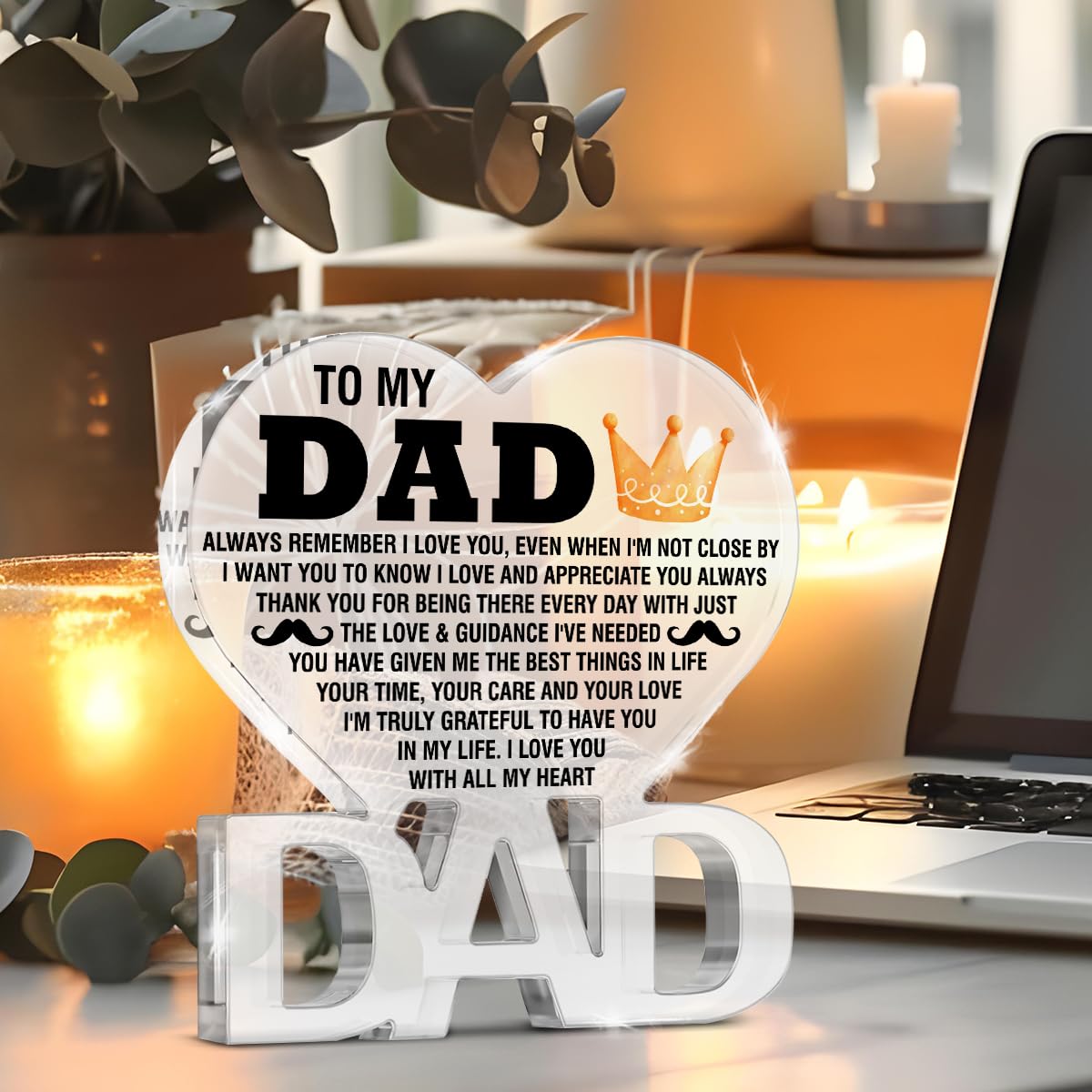 Best Dad Gifts for Christmas Birthday, Thank You Dad Gifts from Daughter Son, Appreciation Gifts for Dad Sign, I Love You Dad Decorative Sign Plaque