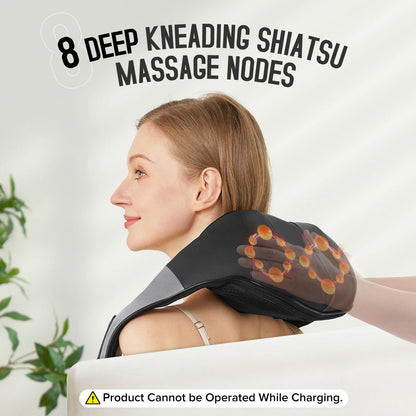 AERLANG Fathers Day Dad Gifts Neck Massger,Shiatsu Neck and Back Massager with Heating Neck and Shoulder Massager Deep Kneading Pillow for Massage Home Office Car Use Gifts for Women Men Dad Mom