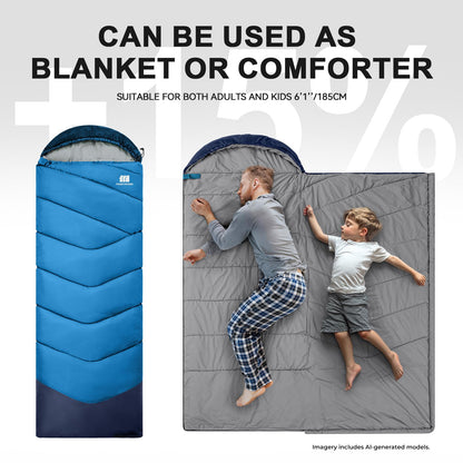 TANSTRIDER Sleeping Bags for Adults Cold Weather,3-4 Season 4lb Lightweight Sleeping Bag for Kids Girls Boys with Compression Sack,Camping Essentials Gear, Hiking,Travel,Backpacking,Outdoor & Indoor