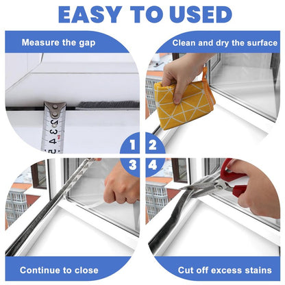 33 Ft Gray Self-Adhesive Weather Stripping - Soundproof, Draft Stopper for Doors & Windows | 0.35" W x 0.2" T