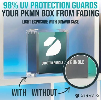 Dinavio Crafthouse | PKMN Booster Bundle Acrylic Case - Stackable Grooves, N52 Magnets, Fits Phantasmal Flames (3 Pack)