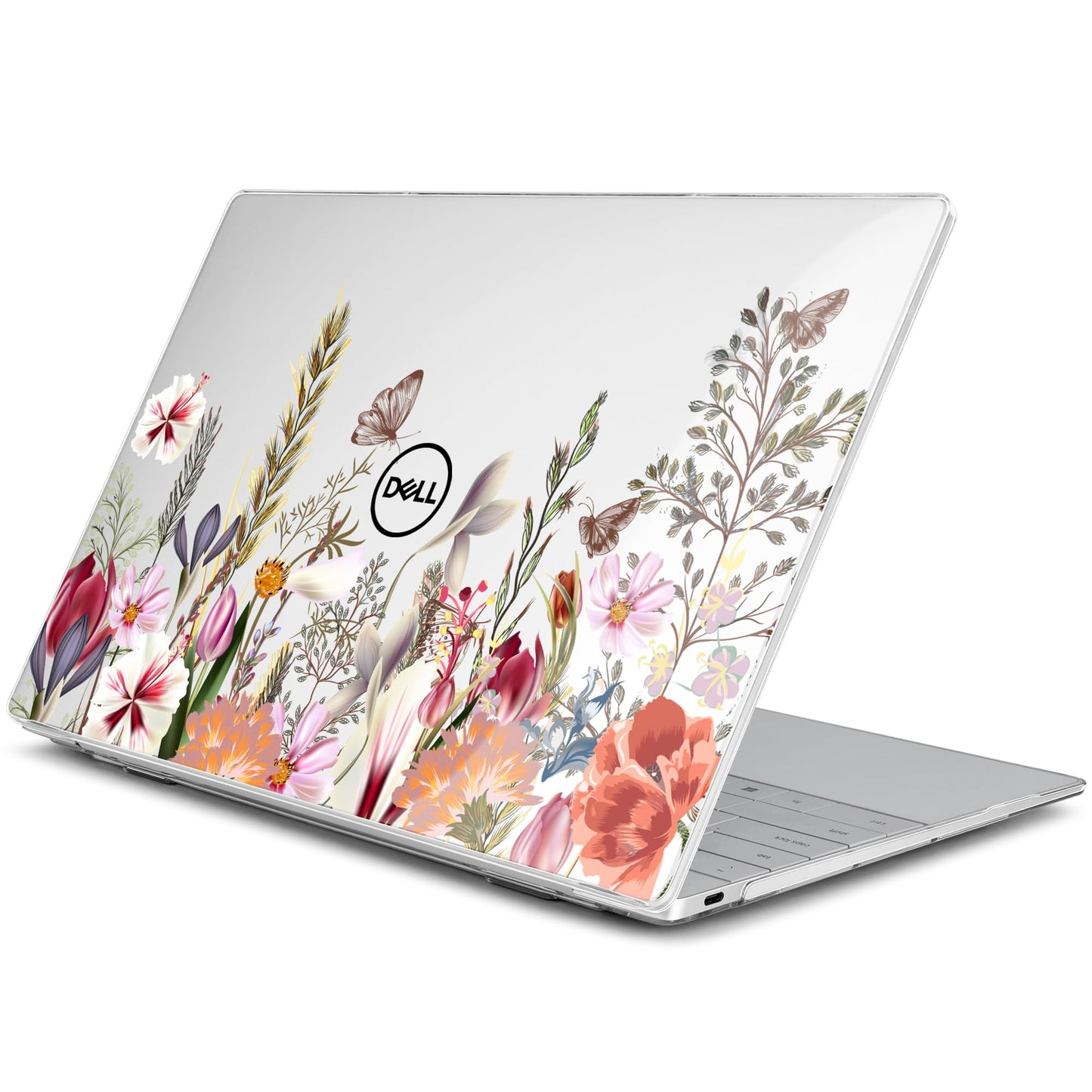 Batianda Case for 2024 Dell XPS 13 Laptop Copilot+ PC 13.4" Display Model Number 9345/9350, Lovely Ultra-Slim Lightweight Scratch-Resistant Hard Cover with Professional Protection, Flower Field