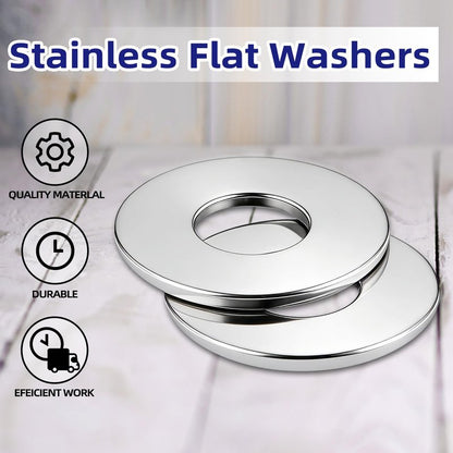 Etauwe 20-Piece M10 304 Stainless Steel Flat Washers, Screws Washers and Repair Washers for Industrial, Automotive and Home Use