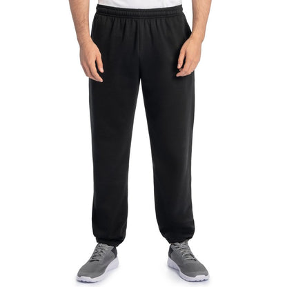 Fruit of the Loom mens Eversoft Fleece & Joggers (Regular Big Man) Sweatpants, Elastic Bottom - Black, Small US