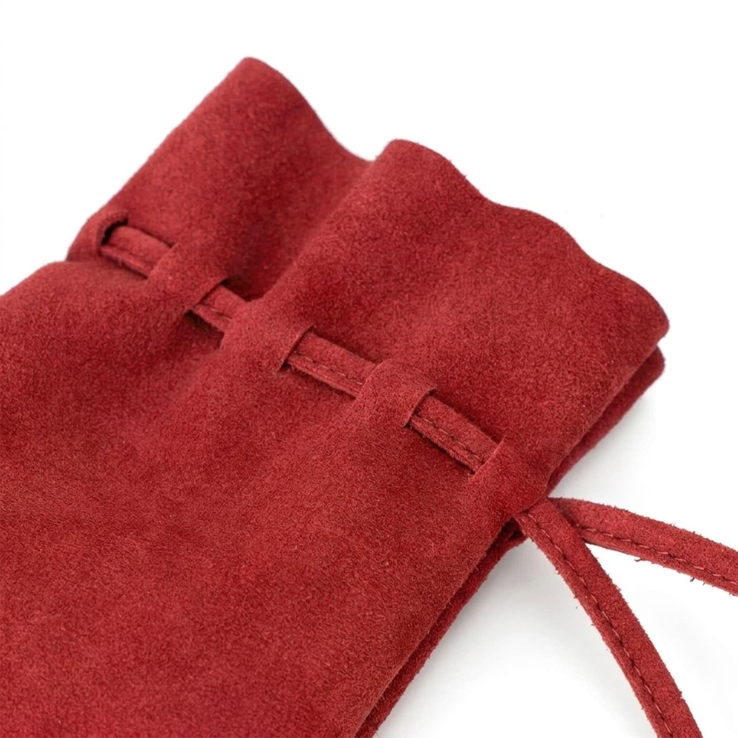 Medieval Drawstring Coin Pouch Bag,Leather Coin Pouch,Renaissance Drawstring Pouch Dice Bag,Small Coin Purse for Women/Men,Brown Swayze Suede Red
